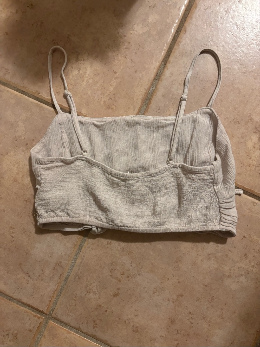 Garage Cream Ruched Drawstring Cropped Cami - Picture 4 of 4